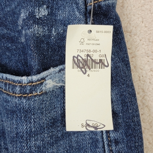 Old Navy Barbara Dark Wash Ripped Boyfriend Straight Denim Blue Jeans Sz 4 NEW - Picture 10 of 16